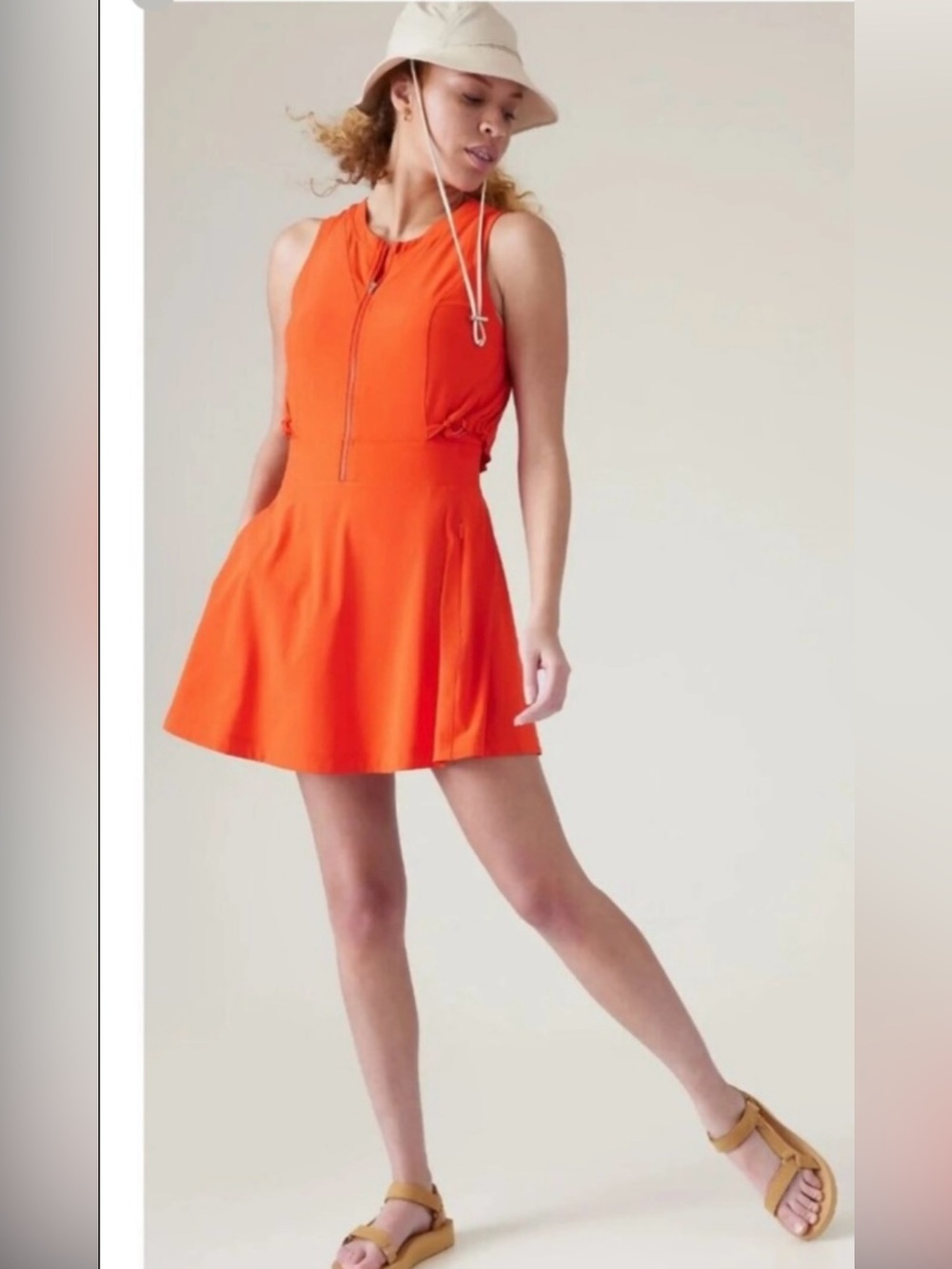 Athleta Orange Sleeveless Mini Dress